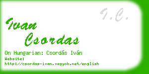 ivan csordas business card